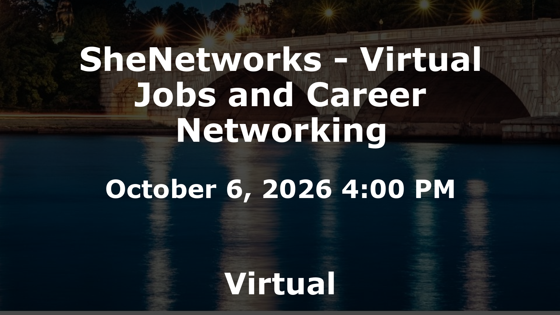 SheNetworks - Virtual Jobs and Career Networking event image